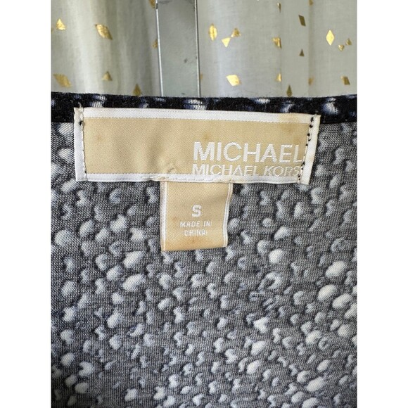 Michael Kors Cowl Neck Side Drawstring 3/4 Sleeve Snake Animal Print Blouse S - Picture 5 of 6